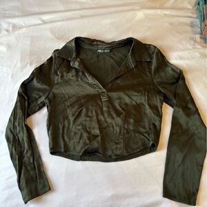 Zara Olive Green Crop Top